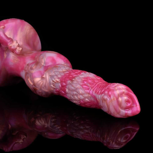 Throbbing Dog Knot Dildo – Rose Gold "Red Dog" Edition