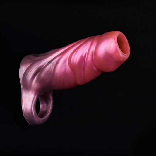 Crimson Cascade Penis Extender:  Intricate Design for Enhanced Sensation and Exploration