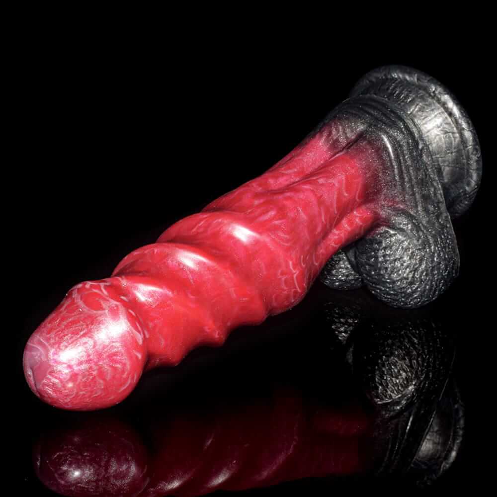 Crimson Bull Dildo - 8.3" Realistic Cow Dildo with Deep Spiral Texture & Powerful Suction Cup