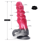 Crimson Bull Dildo - 8.3" Realistic Cow Dildo with Deep Spiral Texture & Powerful Suction Cup