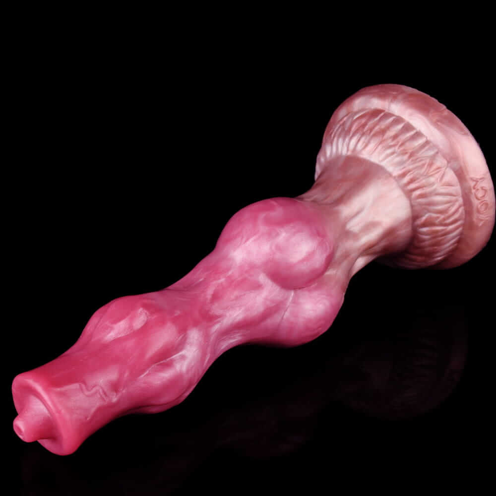 Realistischer geknoteter Hundedildo mit Saugnapf