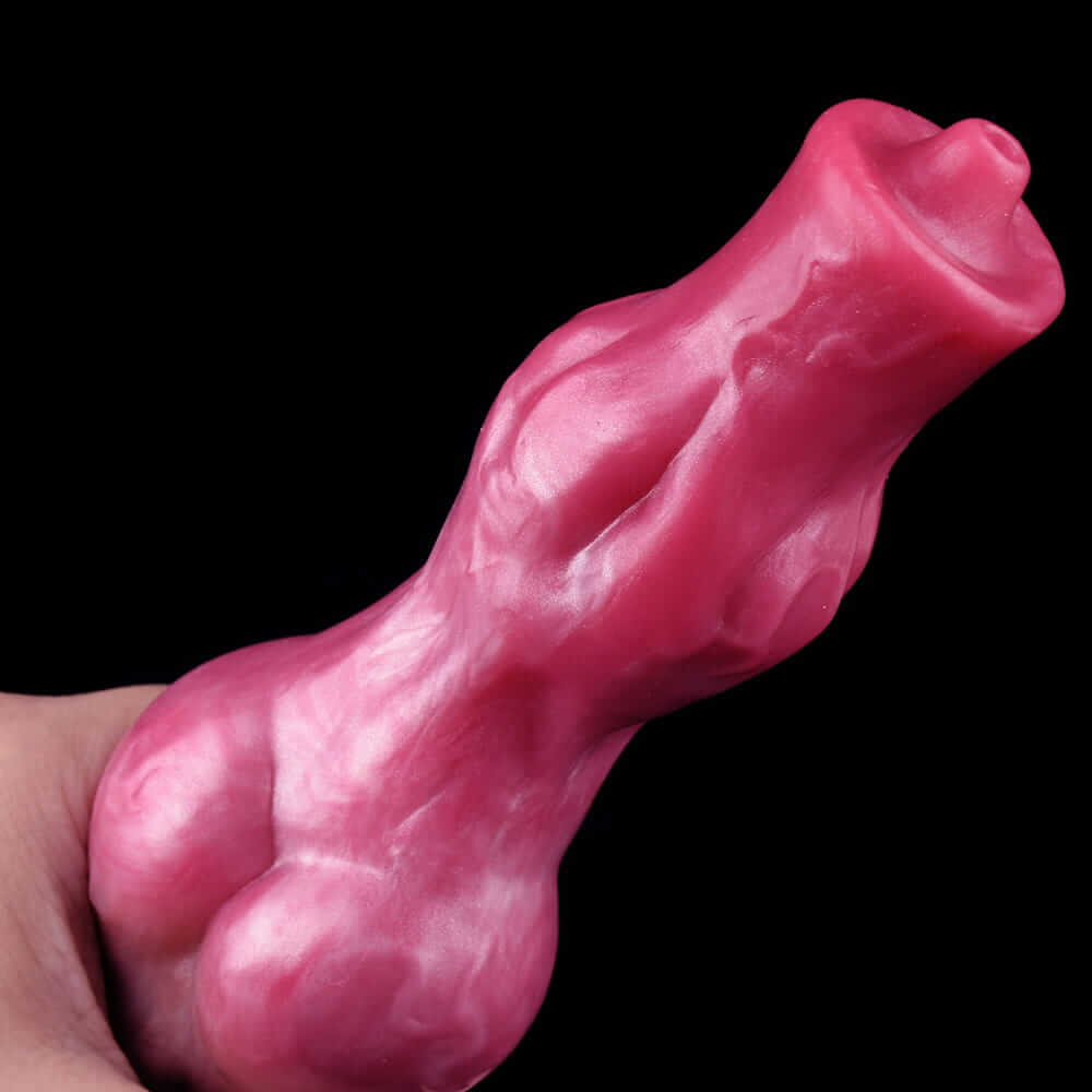 Realistischer geknoteter Hundedildo mit Saugnapf