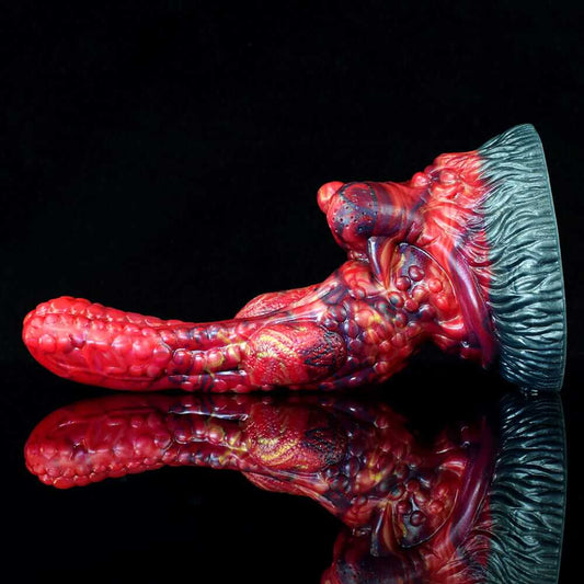 Fiery Red Dog Dildo with G-Spot Stimulation & Suction Cup