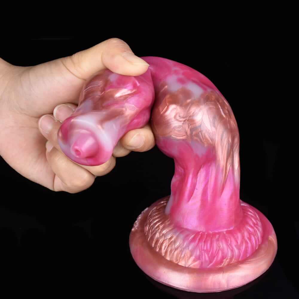 Inferno Dog Knot Dildo – Blazing Rose &amp; Bronze 19 cm dicker Knotty Beast
