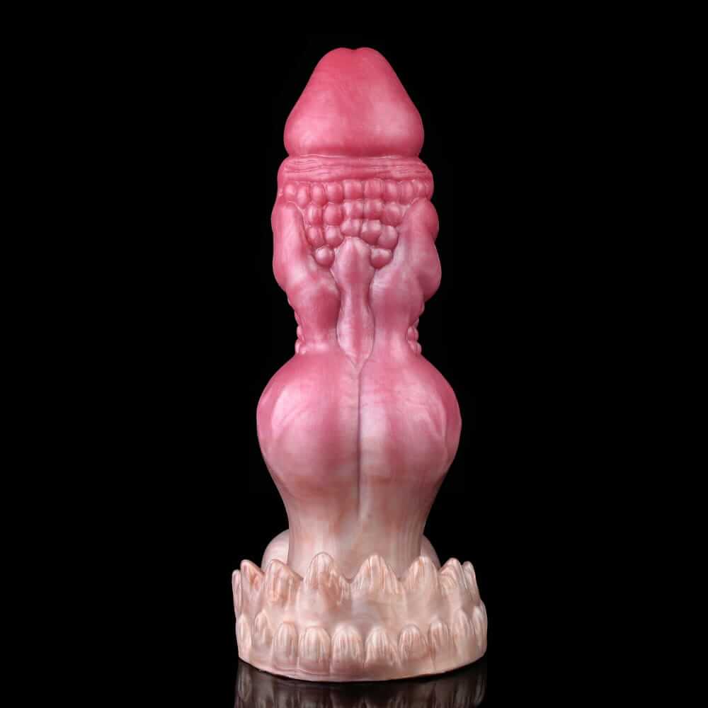 Premium Rose-Gold Knotted Dog Dildo with Suction Cup