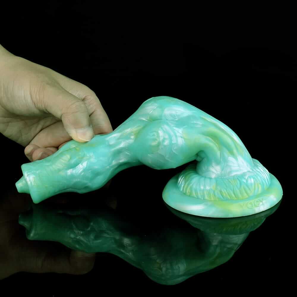 Feral Dog - Türkis-Mint-Dildo mit Knoten und Saugnapf