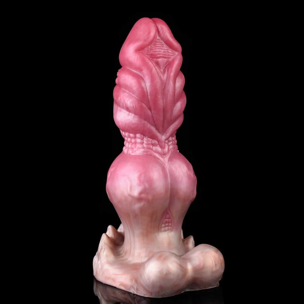 Premium Rose-Gold Knotted Dog Dildo with Suction Cup