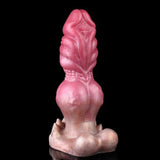 Premium Rose-Gold Knotted Dog Dildo with Suction Cup