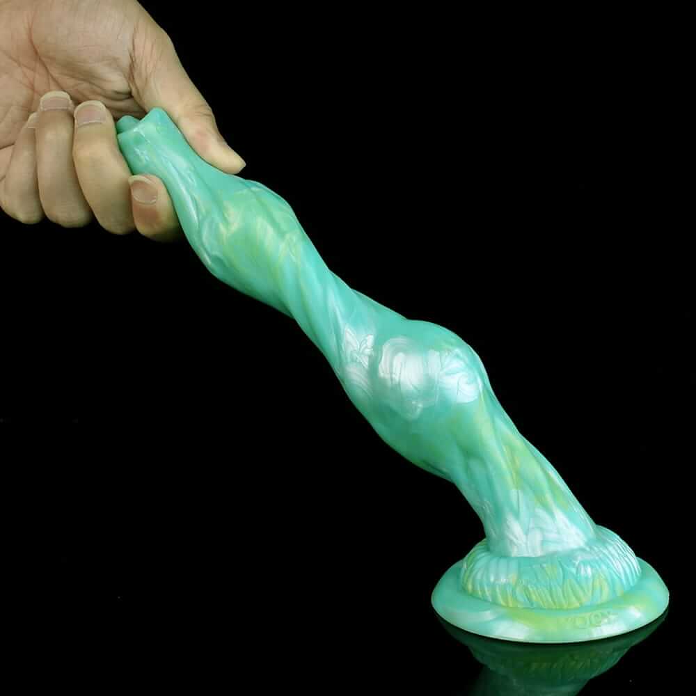 Feral Dog - Türkis-Mint-Dildo mit Knoten und Saugnapf