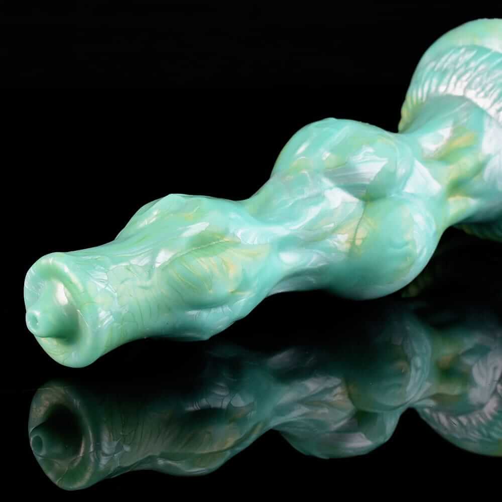 Feral Dog - Türkis-Mint-Dildo mit Knoten und Saugnapf
