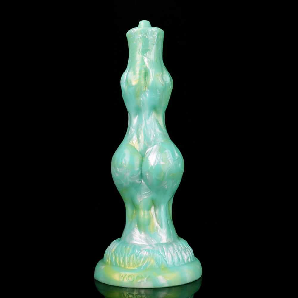 Feral Dog - Türkis-Mint-Dildo mit Knoten und Saugnapf