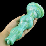 Feral Dog - Türkis-Mint-Dildo mit Knoten und Saugnapf