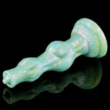 Feral Dog - Türkis-Mint-Dildo mit Knoten und Saugnapf