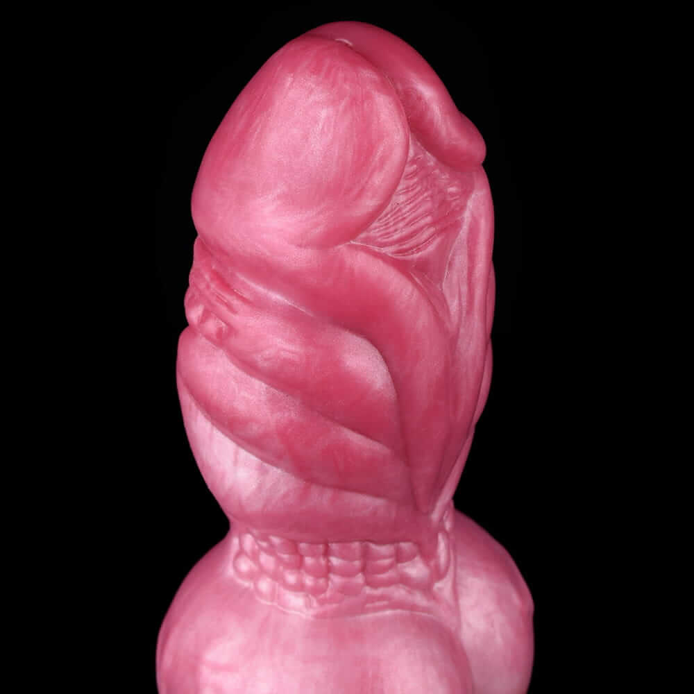 Premium Rose-Gold Knotted Dog Dildo with Suction Cup