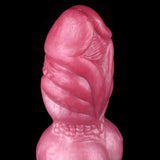Premium Rose-Gold Knotted Dog Dildo with Suction Cup