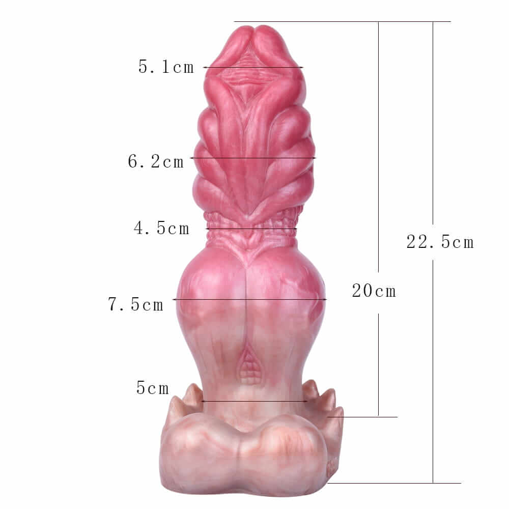 Premium Rose-Gold Knotted Dog Dildo with Suction Cup