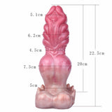 Premium Rose-Gold Knotted Dog Dildo with Suction Cup