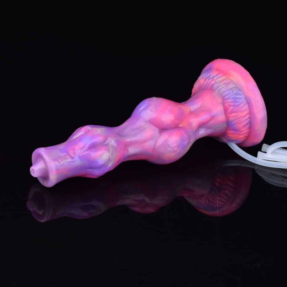 Ejaculating Dog Dildo - Realistic Silicone Knot Toy with Nightlight Effect