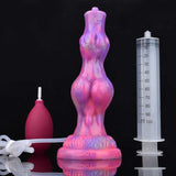 Ejaculating Dog Dildo - Realistic Silicone Knot Toy with Nightlight Effect