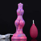 Ejaculating Dog Dildo - Realistic Silicone Knot Toy with Nightlight Effect