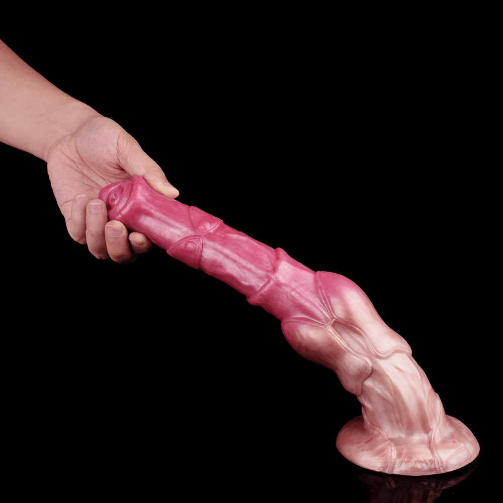 Rose Gold Stallion Dildo - 12" Realistic Horse Cock with Veins & Flared Head