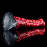 Inferno Horse Dildo - 9.3" Fiery Red & Black Fantasy Stallion with Suction Cup Base