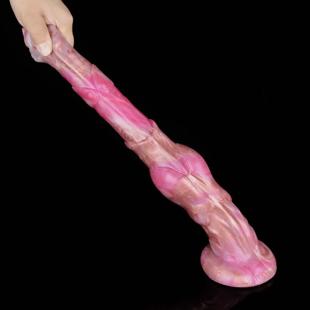 Sunset Stallion Dildo - Realistic Horse Cock Fantasy with Rose Gold & Bronze Ombre