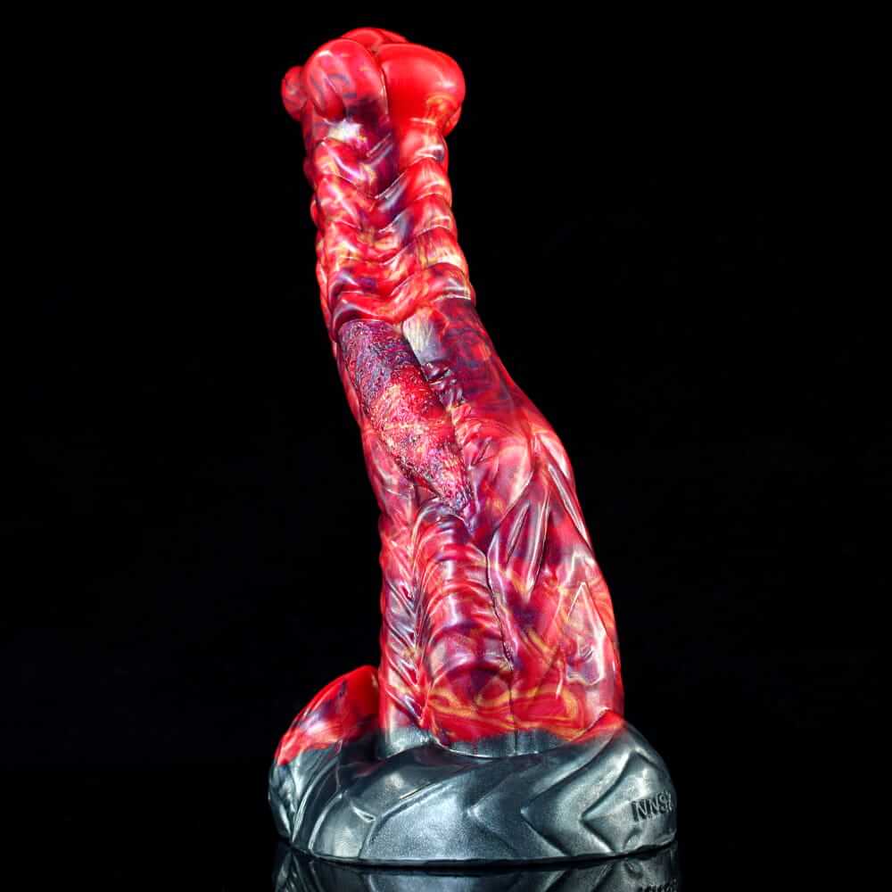 Inferno Horse Dildo - 9.3" Fiery Red & Black Fantasy Stallion with Suction Cup Base