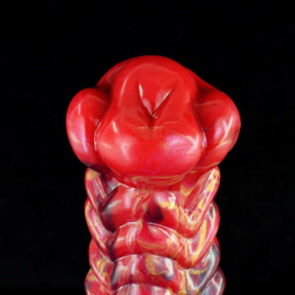 Inferno Horse Dildo - 9.3" Fiery Red & Black Fantasy Stallion with Suction Cup Base