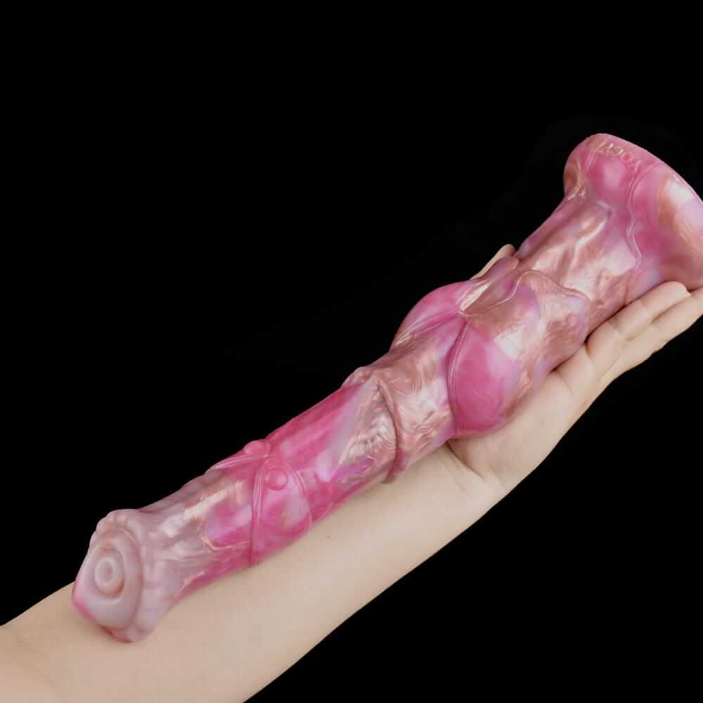 Sunset Stallion Dildo - Realistic Horse Cock Fantasy with Rose Gold & Bronze Ombre