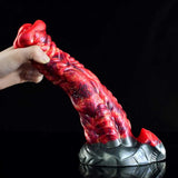 Inferno Horse Dildo - 9.3" Fiery Red & Black Fantasy Stallion with Suction Cup Base