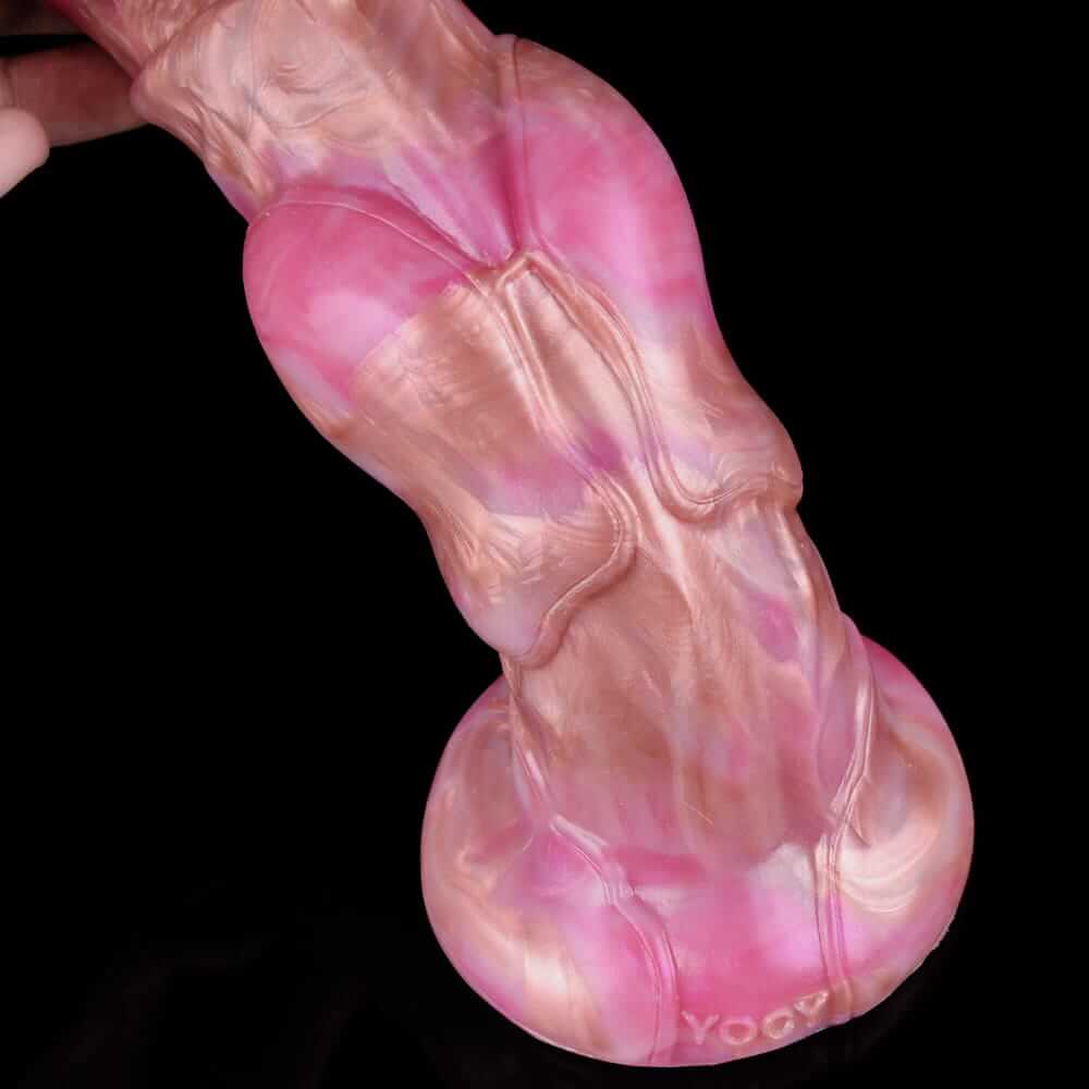 Sunset Stallion Dildo - Realistic Horse Cock Fantasy with Rose Gold & Bronze Ombre