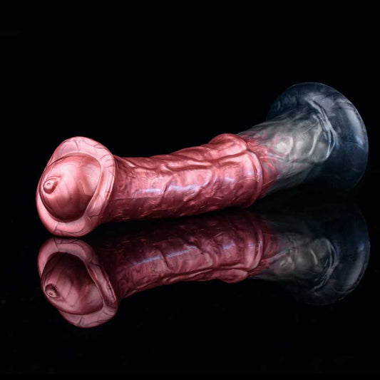 Crimson Stallion Knotted Horse Dildo:  Intense Pleasure with Suction Cup