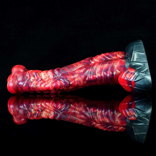 Inferno Horse Dildo - 9.3" Fiery Red & Black Fantasy Stallion with Suction Cup Base