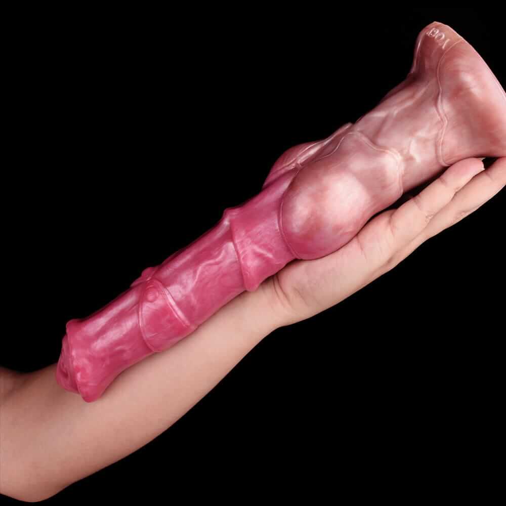 Rose Gold Stallion Dildo - 12" Realistic Horse Cock with Veins & Flared Head