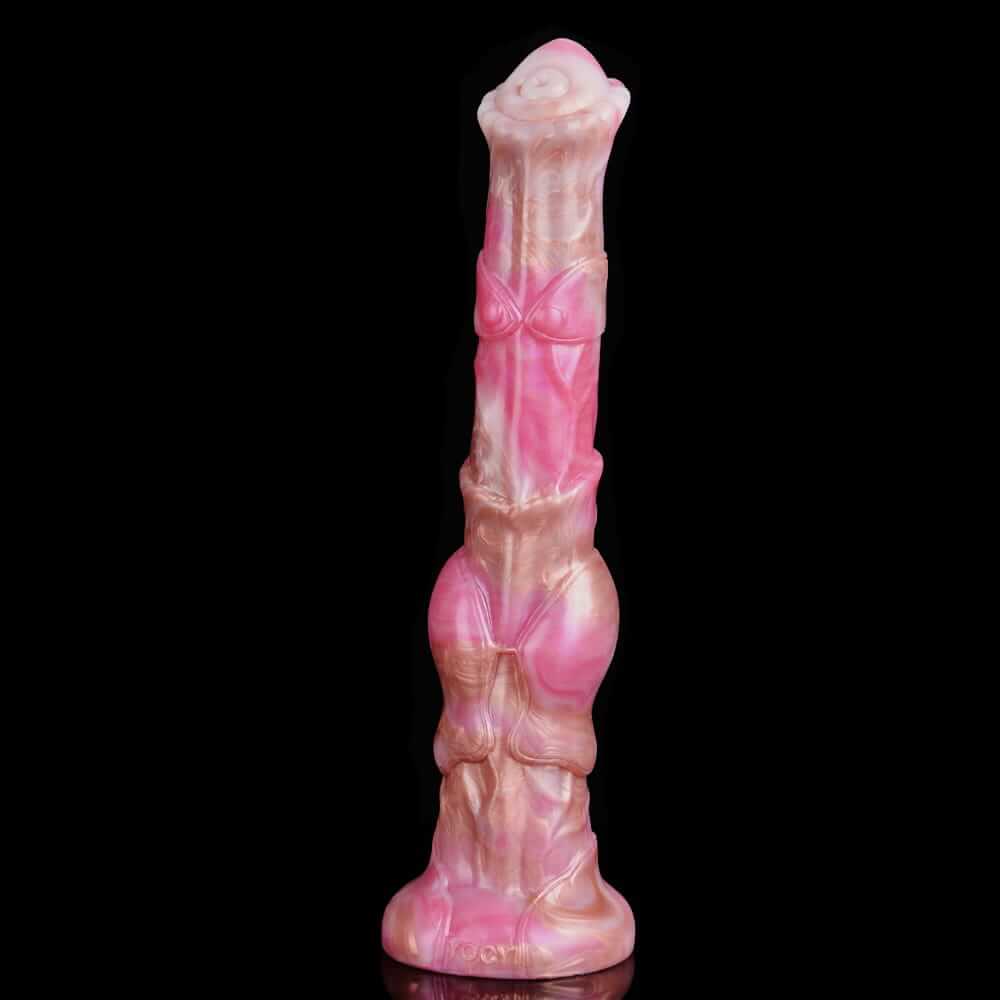 Sunset Stallion Dildo - Realistic Horse Cock Fantasy with Rose Gold & Bronze Ombre