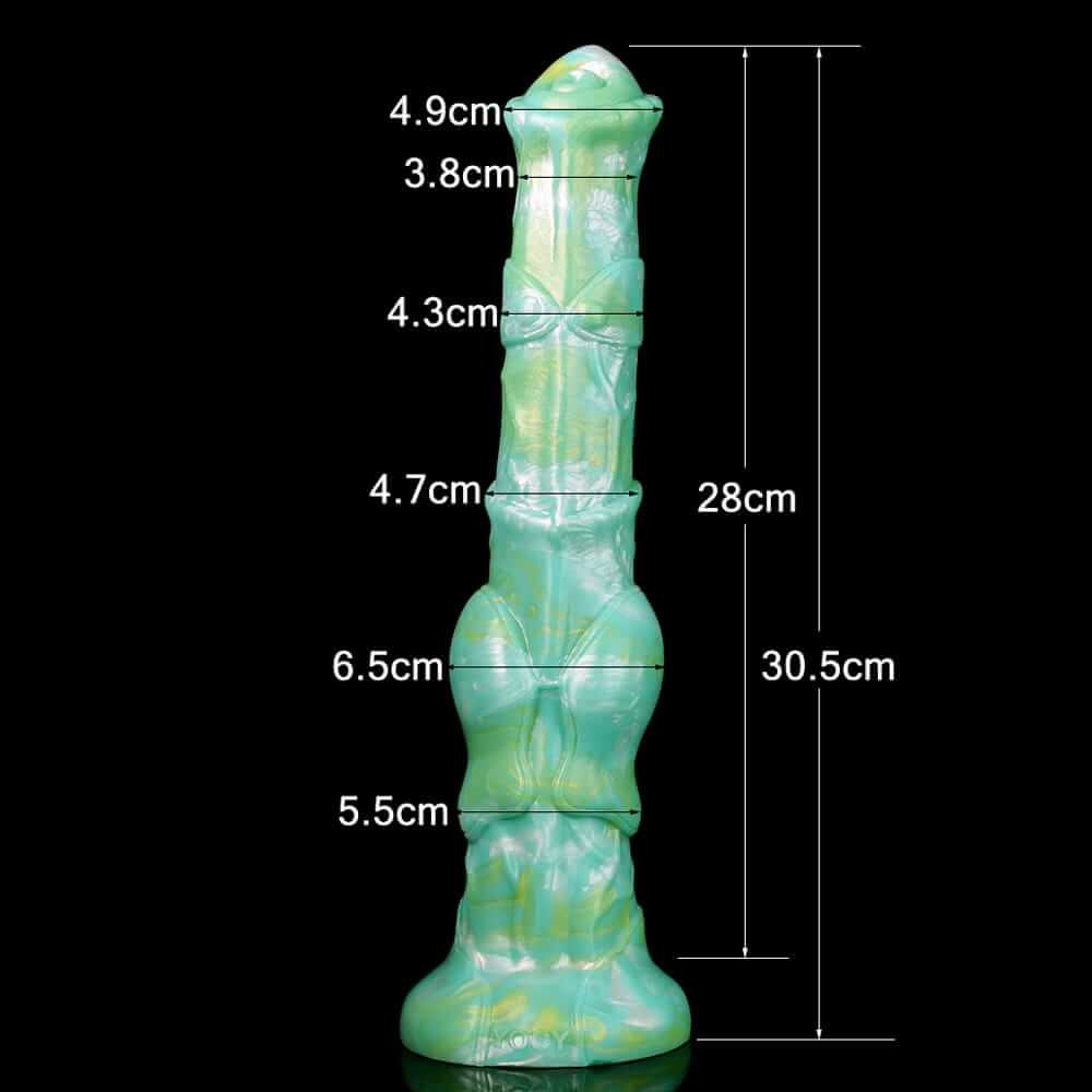Obsidian Stallion – Jade-Green Knotted Horse Dildo