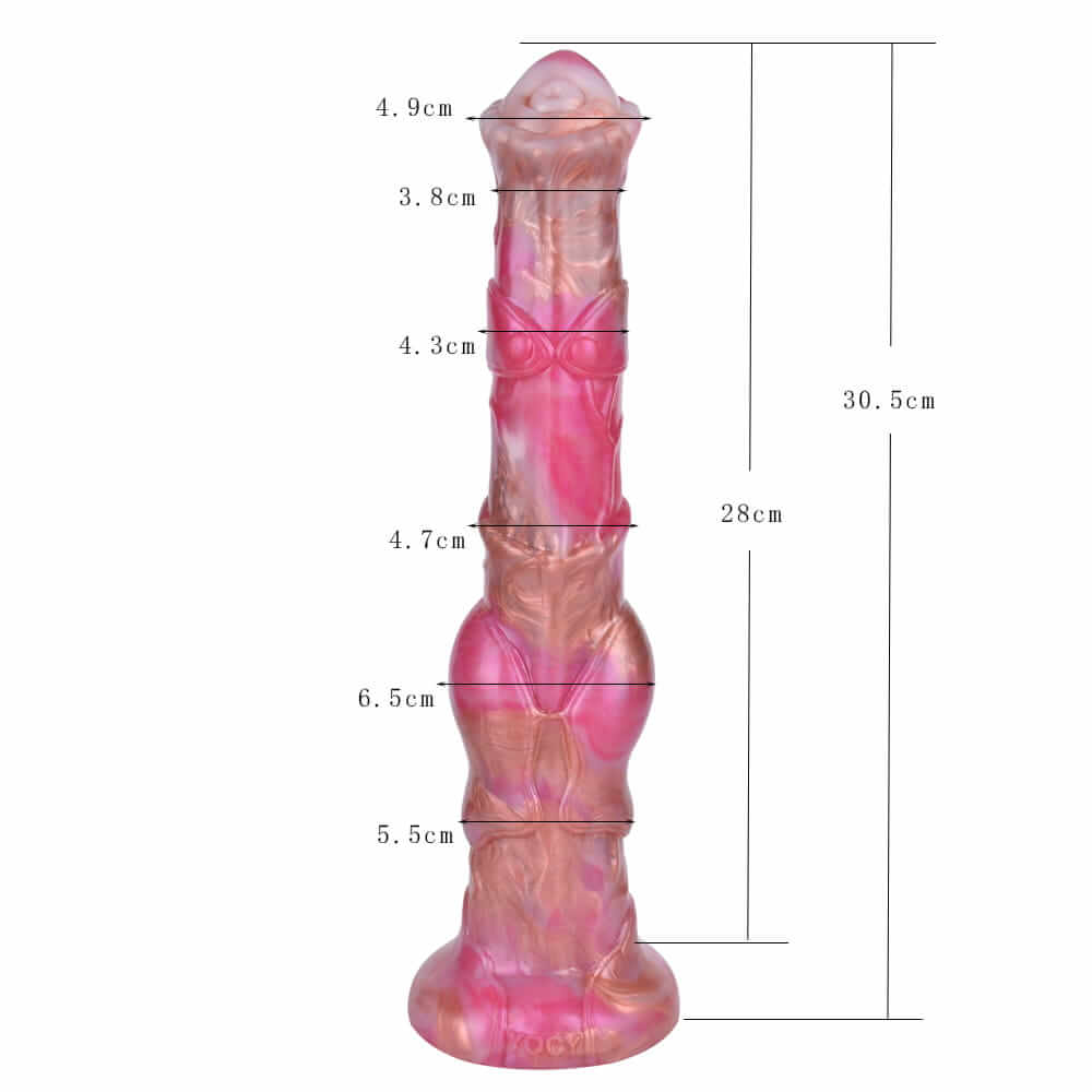 Sunset Stallion Dildo - Realistic Horse Cock Fantasy with Rose Gold & Bronze Ombre