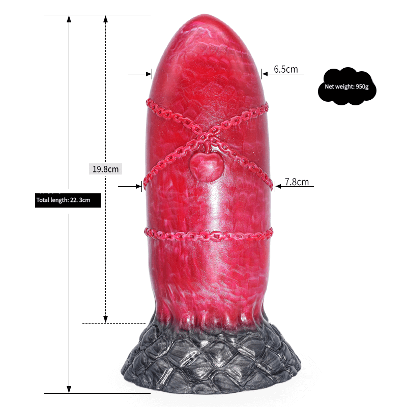 Crimson Shell Anal Plug - 8.8" Realistic Bullet Anal Plug