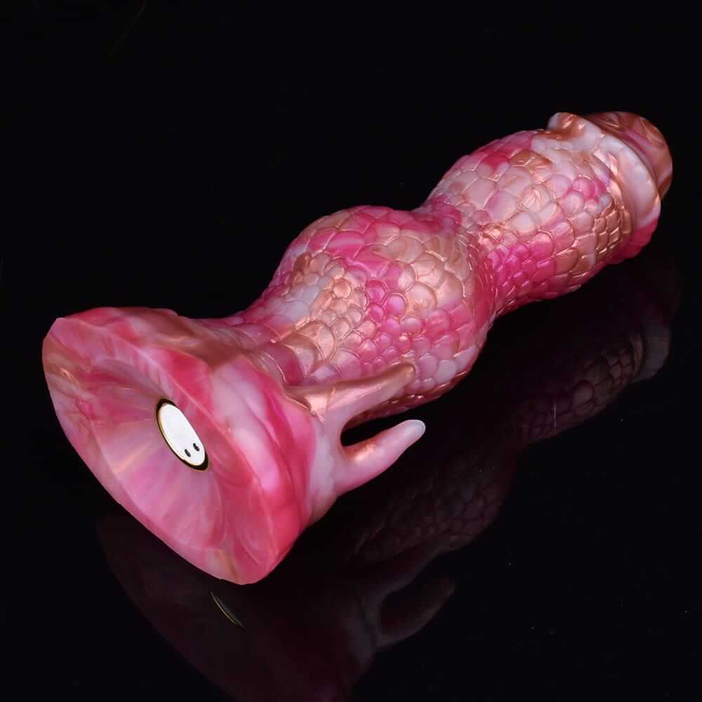 Vibrierender Drachenknoten-Dildo – Roségoldenes Biest mit Fernbedienung