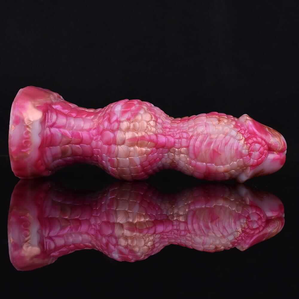 Vibrierender Drachenknoten-Dildo – Roségoldenes Biest mit Fernbedienung