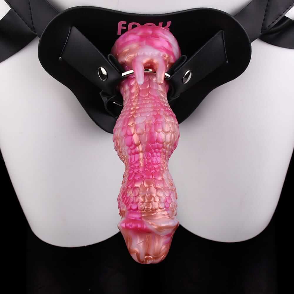 Vibrierender Drachenknoten-Dildo – Roségoldenes Biest mit Fernbedienung