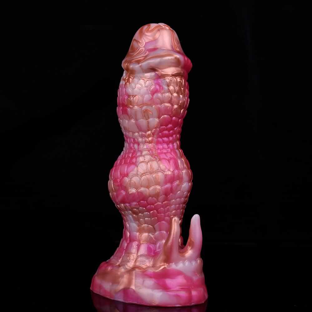 Vibrierender Drachenknoten-Dildo – Roségoldenes Biest mit Fernbedienung