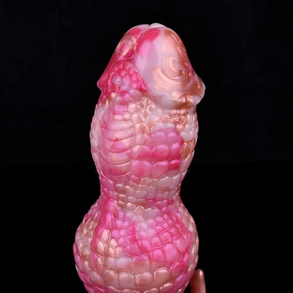 Vibrierender Drachenknoten-Dildo – Roségoldenes Biest mit Fernbedienung