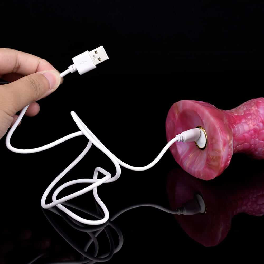 Vibrierender Drachenknoten-Dildo – Roségoldenes Biest mit Fernbedienung