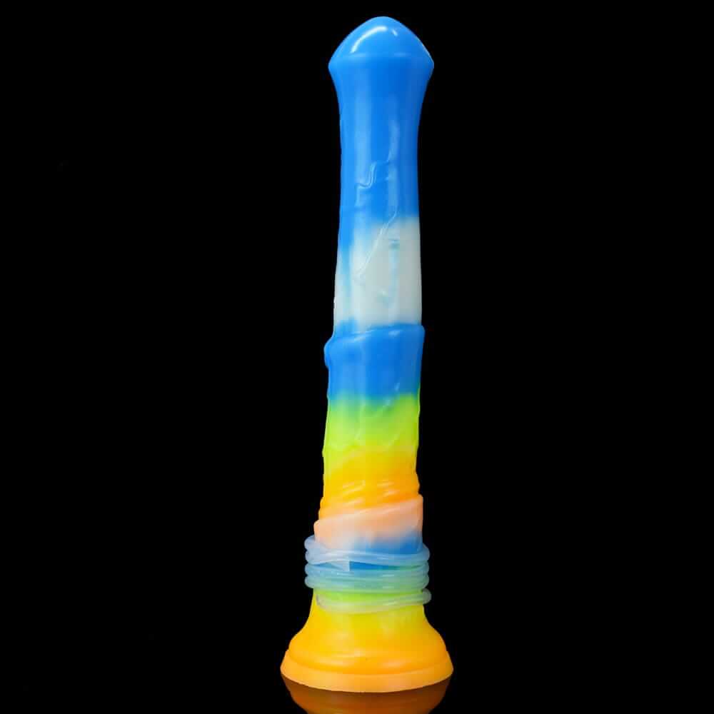Rainbow Stallion Dildo - Vibrating & Ejaculating Horse Cock with Glow-in-the-Dark Feature