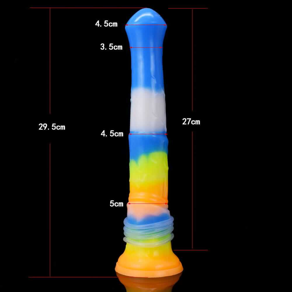 Rainbow Stallion Dildo - Vibrating & Ejaculating Horse Cock with Glow-in-the-Dark Feature